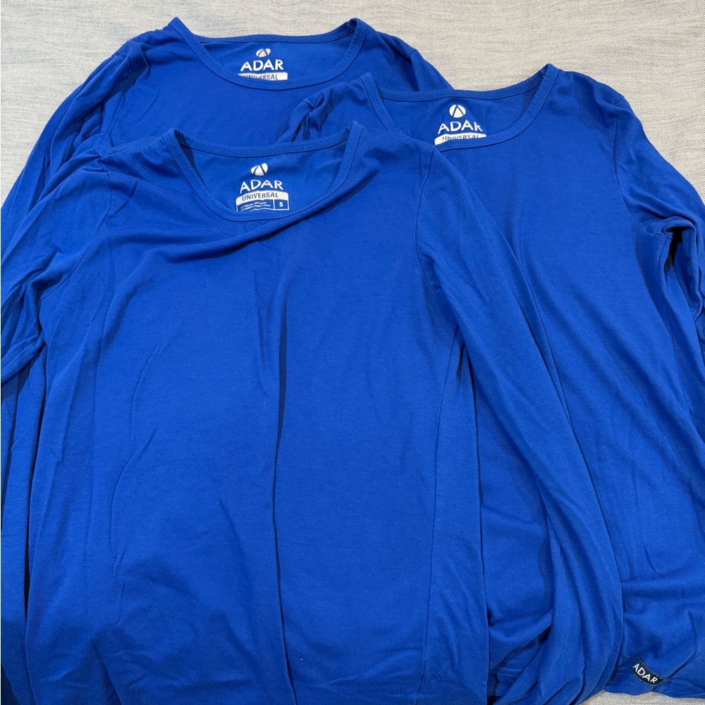 WONEN’S ADAR ROYAL BLUE 3 PACK UNDERSCRUB SHIRTS - S